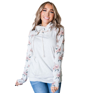 Women's  Sweet Floral Doublehood Sweatshirt