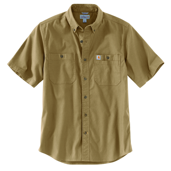Relaxed Fit Midweight Canvas Short Sleeve Shirt
