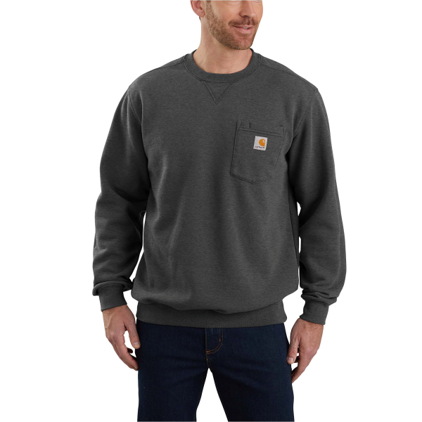 Loose Fit Midweight Crewneck Pocket Sweatshirt