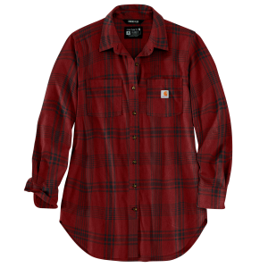 Women's  Rugged Flex Relaxed Fit Midweight Flannel Long Sleeve Plaid Tunic
