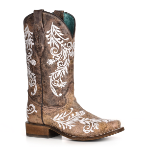 Women's  Distressed Embroidered Floral Boot