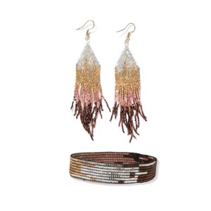 Women's  Claire+Alex Ombre Beaded Earrings And Bracelet Set