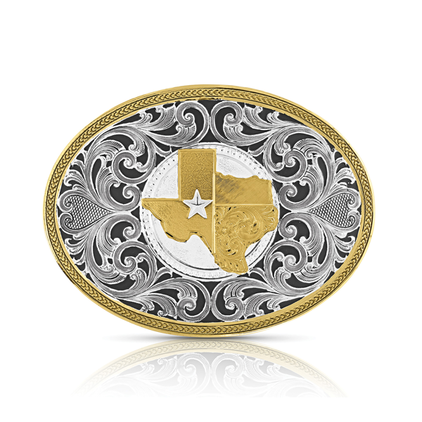 Lone Star Texas State Filligree Buckle