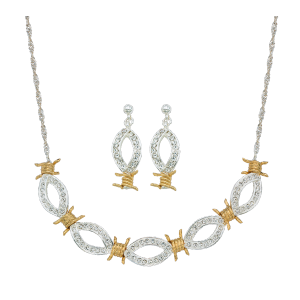 Women's  XOXO Crystal Barbed Wire Jewelry Set
