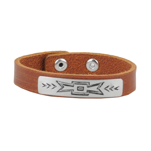 Women's  Aztec Leather Snap Bracelet