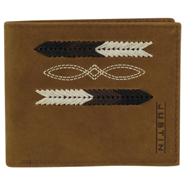 Bifold Wallet  Brown W/Embroidery Chevrons
