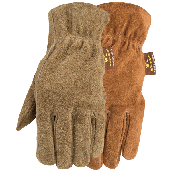 Suede Cowhide Shirred Glove - 2 Pack