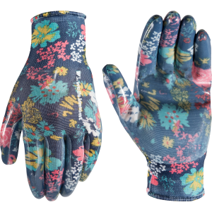 Women's  Nitrile Coated Grip Gardening Work Gloves