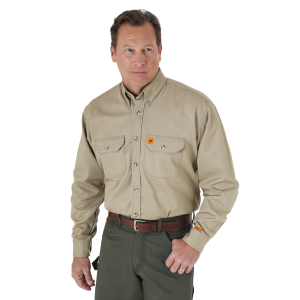 FR Flame Resistant Flap Pocket Long Sleeve Button Down Shirt