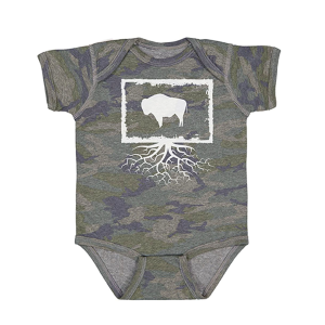 Infant Short Sleeve Wyoming Roots Bodysuit