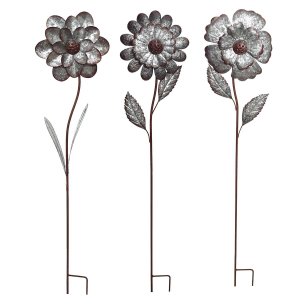 49" Metal Flower Garden Stake - Assorted