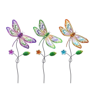 Metal Dragonfly Garden Stakes - Assorted