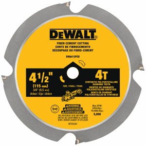 4-1/2" 4-Tooth Laminate & Fiber Cement Saw Blade DWA412PCD