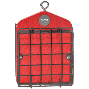 Suet Feeder for Two Cakes in Red Recycled Plastic