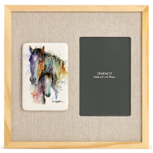 Horse Pair Picture Frame with Tile