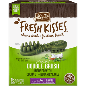 Fresh Kisses Double Brush Dental Treats - Large Dog