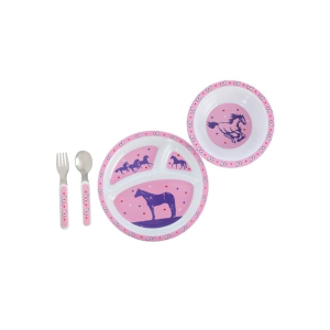 Cowgirls Horses and Hearts Kids Dinner Set