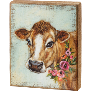 Cow Floral Box Sign