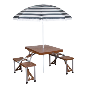 Portable Combo Picnic Table & Umbrella