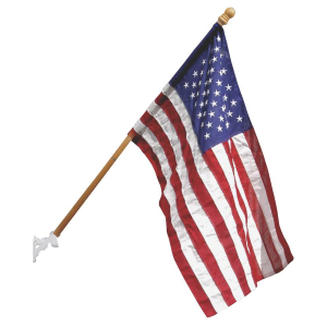 2-1/2' x 4' Polyester U.S. Flag Kit with Wood Flag Pole