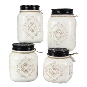 Ceramic 4 Piece Country Canister Set